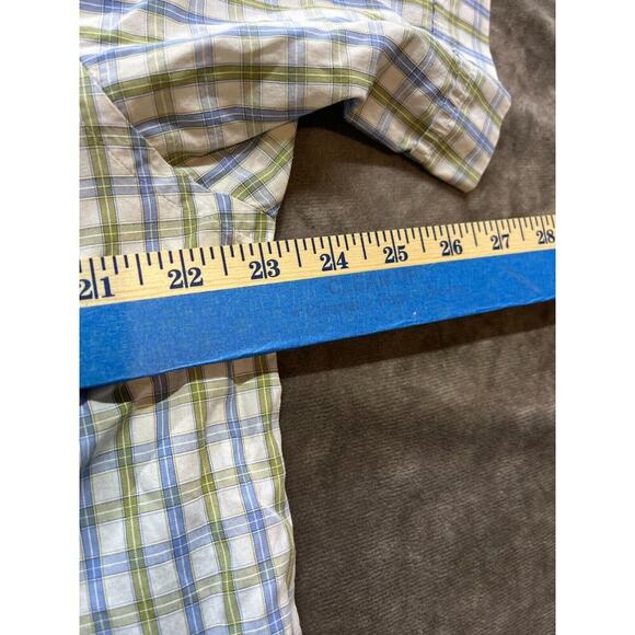 Barbour Shirt‎ Mens Medium Blue Country Tattersall Check Button Up Short Sleeve - Picture 6 of 7